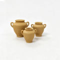 Miniature Ceramic Three-Piece Set, Dollhouse Retro Decorative Item, Realistic Clay Scene Prop, for Enthusiasts' Collection..