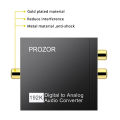 PROZOR DAC Digital to Analog Converter Optical Coaxial Fiber SPDIF to RCA 3.5mm Jack Audio Adapter With Optical Cable Adapter. 