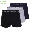 3 pis. Cotton Boxer. best quality. Men Underwear. Black/blue/ash. 