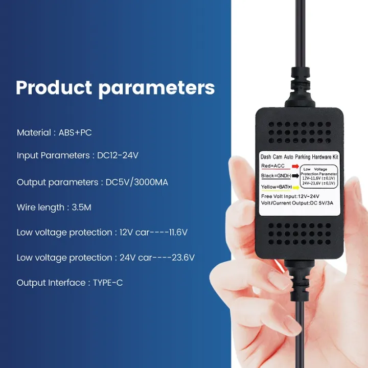 3A%203.5m%20Car%20Dash%20Cam%20DVR%2012-24v%20Hardwire%20Cable%20Kit%20Step-Down%20Line%20Mini%20/%20Micro%20/%20Type-C%20USB%20Interface%20Charger%20Dashcam%20Camera%20-%20Image%206