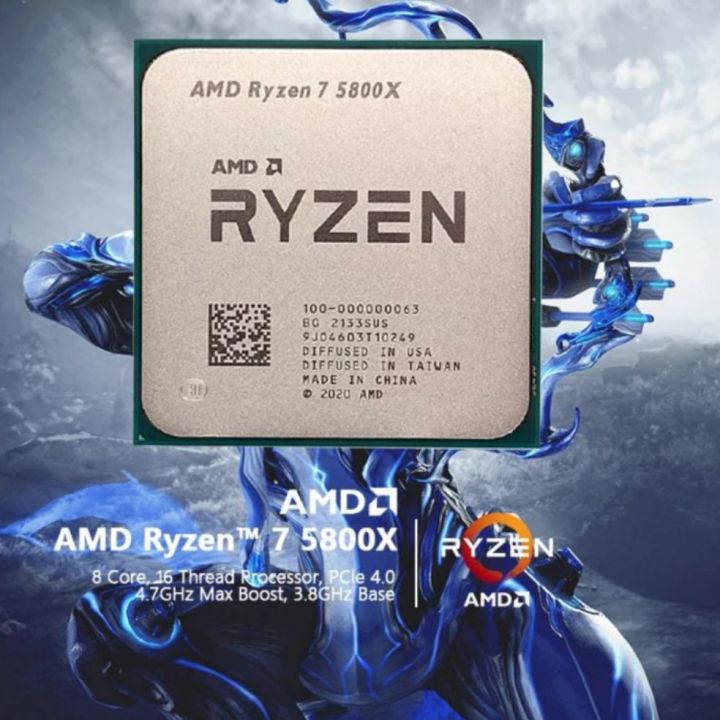 AMD Ryzen 7 5800X R7 5800X 3.8 GHz 8Core 16-Thread 105W CPU Processor L3=32M 100-000000063 Socket AM4 No Fan 1 Year Warranty
