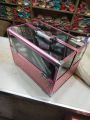 Jumbo size Hard and Normal Vanity Box - Makeup with Aluminium & transparent glass Box in Red & Pink For Cosmetic and Storage Makeup Kit. 