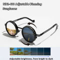 Brand Punk Polarized ND9 Adjustable Dimming Sun Glasses Men Women Round Sunglasses Men's Fishing Eyeglasses Outdoor Shades UV400.