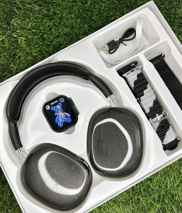 P9 Ultra 2 Smart Watch Set – Includes Wireless Headphones, 7 Stylish ...