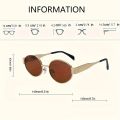 Oval Sunglasses for Women Men Trendy Metal Frame Sun Glasses Classic Shades.