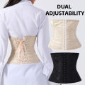 Women's Gothic Corset Waist Trainer Shaping Top with 3 Hooks and Bust Support Slimming Bodysuit for Layering or Outerwear Sty.