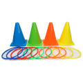 1 Set Party games Ring Toss Game Carnival Combo Set,Soft Plastic Cones Ring Toss Games,Carnival Games Toy for Kid Adult. 