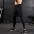 Men's Compression 2-in-1 Shorts – Lycra with Mesh for Support, Breathable, Quick-Dry, Black. 