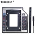 TISHRIC Plastic Aluminum Universal  9.5/12.7mm SATA 3.0 2nd HDD Caddy 2.5" SSD CD DVD to HDD Case Enclosure CD-ROM ODD Optibay. 