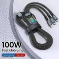 Transparent Luminous Super Fast Charging 3-in-1 Data Cable, 3-in-1 Super Fast Charging Cable, for lighting cable, Android, Type-C Devices (1pcs). 