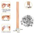 20pcs Wooden Candles Wick DIY Candle Making Kit Smokeless Candle Core with Clip Base Handmade Candle Wood Core Candlewick.