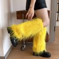 Foot Cover Faux Fur Furry Leg Warmers 40cm Japanese Style Lolita Boots Cover Kawaii Y2K Warm Knee Sleeve Autumn/Winter.