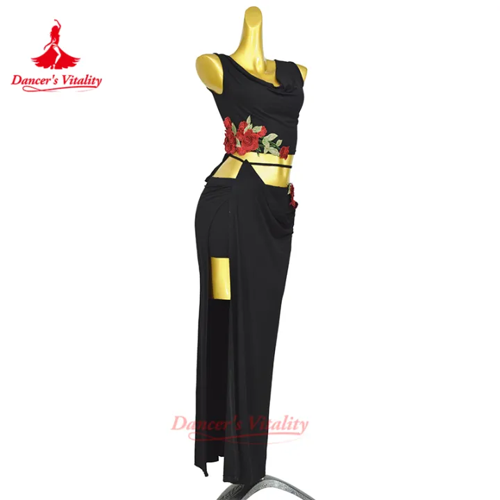 New%20Belly%20Dance%20Costume%20Set%20for%20Women's%20High%20end%20%20Rose%20Embroidery%20Practice%20Set%20Adult%20Oriental%20Dancing%20Clothing%20-%20Image%202