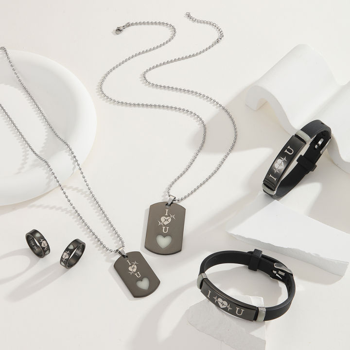 6%20pieces/set%20luminous%20love%20Heart%20Beating%20pattern%20Couple%20necklace%20Bracelet%20Ring%20Cute%20wind%20ladies%20fashion%20love%20promise%20for%20your%20he%20-%20Image%205