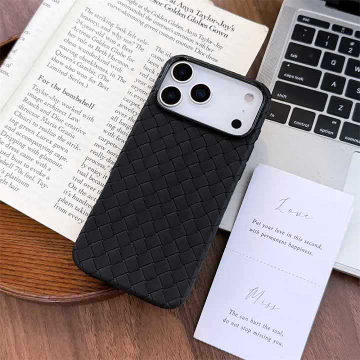 Braided%20Textured%20Phone%20Case%20for%20IPhone%2017%20AIR%2016E%2015%2014%20Plus%2013%2012%2011%20Pro%20Max%20Liquid%20Silicone%20Knitted%20Pattern%20Breathable%20Cover%20-%20Image%203