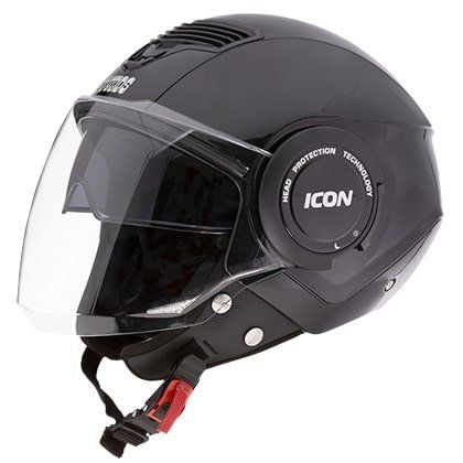 ICON Solid Black Half Face Bike Helmet