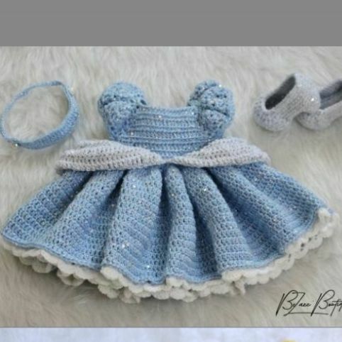 frock | woolen baby  crochet costume