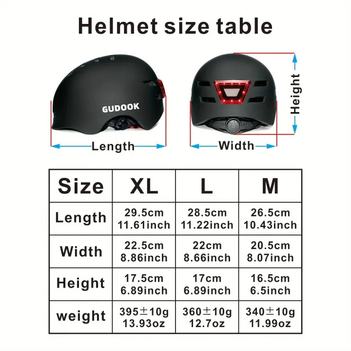 GUDOOK%20Adult%20Bike%20Helmet%20with%20Light%20-%20Bicycle%20Helmets%20Men%20-%20Women%20-%20Front%20and%20Back%20LED%20Lights%20for%20%20Scooter%EF%BC%8C%20Cycling,%20Skating%20-%20Image%207
