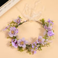 Fairy Purple Flower Wreath Headband Forest-Style Hairband for Girls and Adults, Artificial Flower Headband, Photo Prop, Flower Hair Accessory.