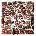 50PCS Chocolate Stickers Exquisite Handheld Materials Phone Cases Laptop Suitcases Water Cups Waterproof Stickers.