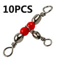 10/30/50Pcs Solid Ring Fishing Tackle Accessory equipment Fishing Rolling Triple Swivels Bearing Connector Fish Hooks.