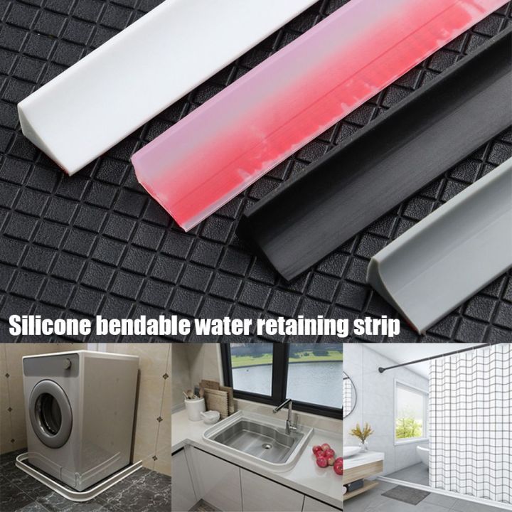 Self-Adhesive Silicone Bathroom Water Stopper Water Retaining Strip ...