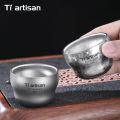 Tiartisan Titanium 80ml Double Layer Gourd Shape Teacup Outdoor Camping Ultralight Coffee Mug Backpack Hiking Portable Drinkware. 