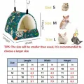 1pc Cute Print Bird Bed Mini Cage Rabbit Squirrel Mat Guinea Pig Nest Hamster House Small Animal Sleeping Bed Pet Hanging Cage. 