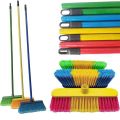 Heavy Duty Floor Cleaning Brush with 48in Long Handle Plastic Broom 16in Wide Floor Sweeper Cleaning Tool for Indoor Outdoor. 