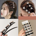 Elegant Korean Pearl Hair Clip, Fashionable Bangs Accessory. 