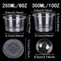 50PCS Disposable Plastic Cups With Lids Used For storing Ice Cream Dessert Jelly Plastic Cups Yogurt Pudding Fruit Containers.