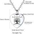 Tree of Life Urn Necklace for Men Women Heart Cremation Jewelry for Ashes of Loved Ones Keepsake Memorial Urn Locket.