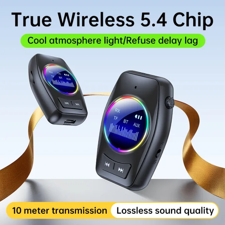 RGB%20Bluetooth%205.4%20Audio%20Transmitter%20Receiver%20LED%20Display%20Hifi%20Music%20Wireless%20Adapter%20With%20Mic%203.5MM%20AUX%20TF%20Card%20Play%20For%20TV%20Car%20-%20Image%202