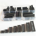 66-100pcs/lot NE555 UC3842 UC3843 UC3845 24C02 24C04 Connector IC Sockets DIP6/8/14/16/18/20/24/28 pins IC Adaptor Socket Kit. 