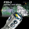Powerful Mini LED Flashlight with RGB Light Al Alloy Pocket Torch Rechargeable Waterproof Hiking Camping Flash Light with Magnet.