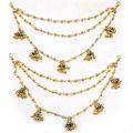 Gold Pearl Sahare Kaan Chain for Girls & Women – Bahubali Style Ear Chain Jewelry | Traditional Hair & Ear Piece. 