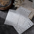 Random 5pcs Gold Silver Nail Art Decal Stickers Mixed Shapes Design Self-adhesive Sticker Acrylic Manicure Decorations Accessory. 