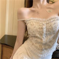 1PC Women's Camisole Summer French Lace Floral Ruffle No Steel Ring With Chest Pad Girl Bottoming Shirt Tank Top.