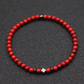 Simple Cross Beaded Bracelet Men Apparel Accessories 4mm Natural Lava Howlite Stone Braslet Amulet Casual Homme Jewelry Pulseira. 