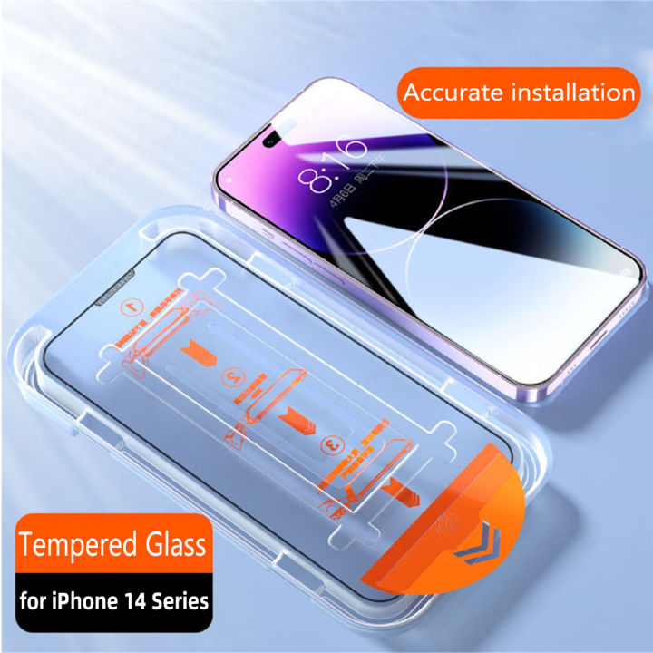2Pcs Tempered Glass For iPhone 16E 16 15 Pro 14 Max Plus 13 12 11 Pro XS Max XR Dust Free Easy Installation HD Screen Protector