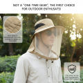 Men Mosquito Proof Sun Hat With Face Cover Summer Outdoor Fishing Bucket Neck Flap Anti Uv Breathable Shade Cap Camping Hiking. 
