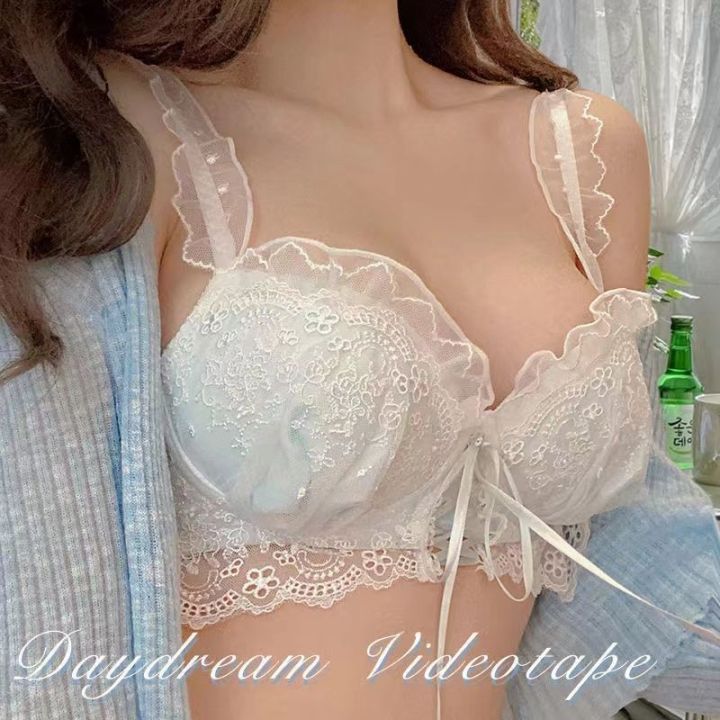 Sweet%20Japanese%20Ladies%20Bra%20Set%20Small%20Breasts%20Gathered%20Lace%20Mesh%20Sexy%20Bra%20Set%20Girls%20Court%20Lingerie%20Fairy%20Bra%20Lingerie%20-%20Image%204