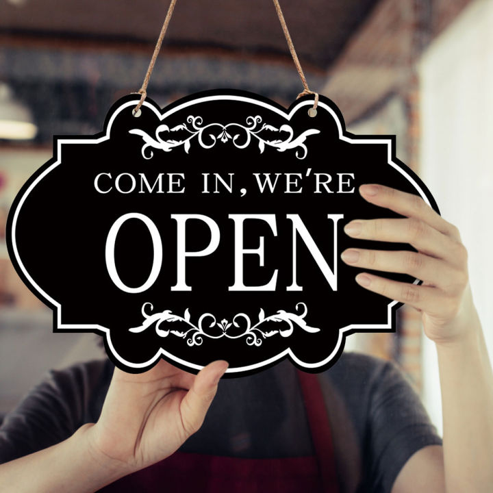 Open and Closed Business Sign Retro Wooden Stores Hanging Sign ...