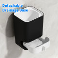 WORTHBUY Punch-Free Wall Mounted Toilet Brush With Drainable Base Long Handle Plastic Toilet Cleaning Brush Bathroom Accessories. 