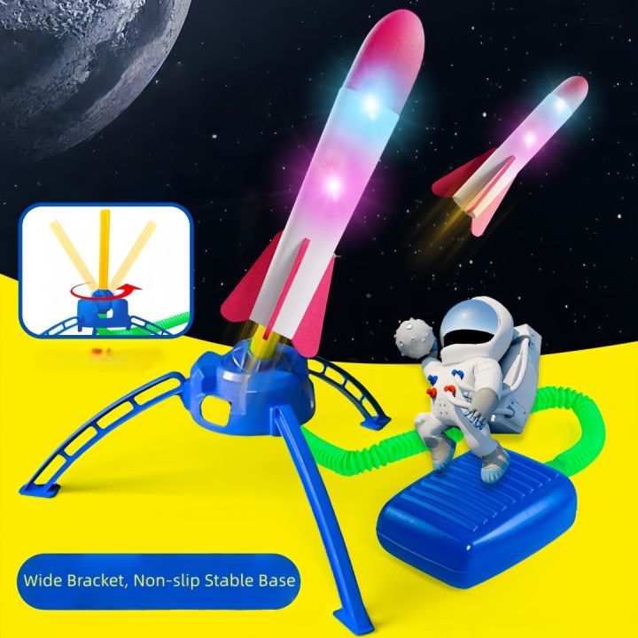 Foot Pump Rocket Launcher Toy, Outdoor Air Powered Stomp Rocket for Boys Girls, Fun Garden Backyard Sport Game,  for 14+