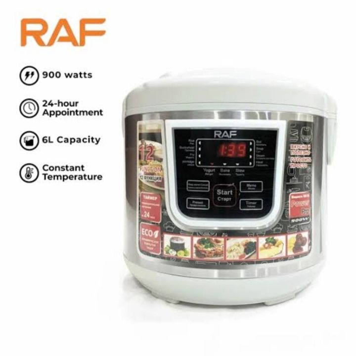 RAF R.166W All-in-One Multicooker Pot 6 Litres - fry, stew, steam, boil - 900W