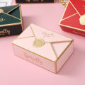 10pcs/Lot Simple Creative Bronzing  Box Packaging Envelope Shape Wedding Candy Bags Birthday Party Cosmetic Packaging Box. 