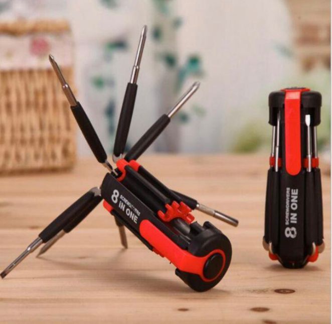 8 in 1 screw driver-screwdriver tool kit with led torch