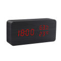 Alarm Clock LED Wooden Watch Table Voice Control Digital Wood Despertador USB/AAA Powered Electronic Desktop Clocks. 