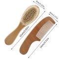 2pcs/Set Baby Hair Brush And Comb Set for Newborn Wood Comb For Hair Massage Bath Shower Mini Baby Brush Kids Pocket HairBrush. 